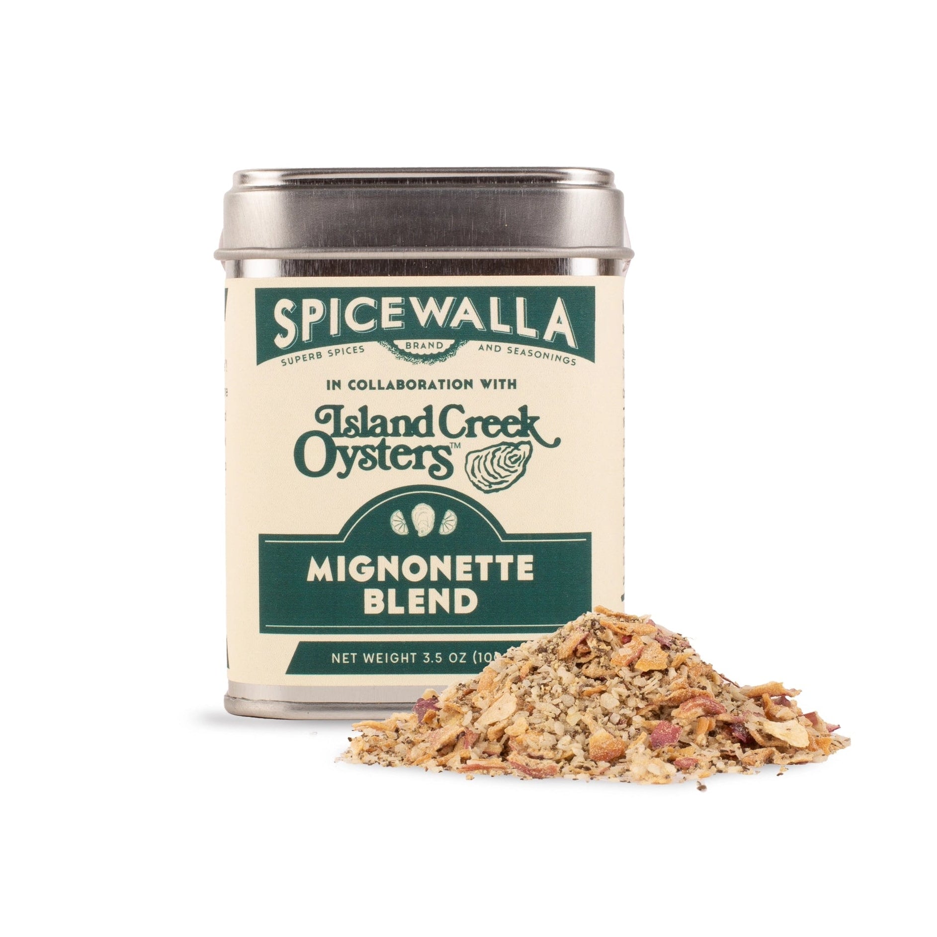 Spicewalla Mignonette Blend canister with oyster flavor on a white background
