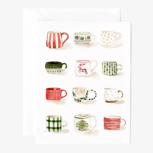 Christmas Mugs Notecards | Set of 8