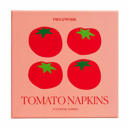 Tomato Linen Cocktail Napkins | Set of 4
